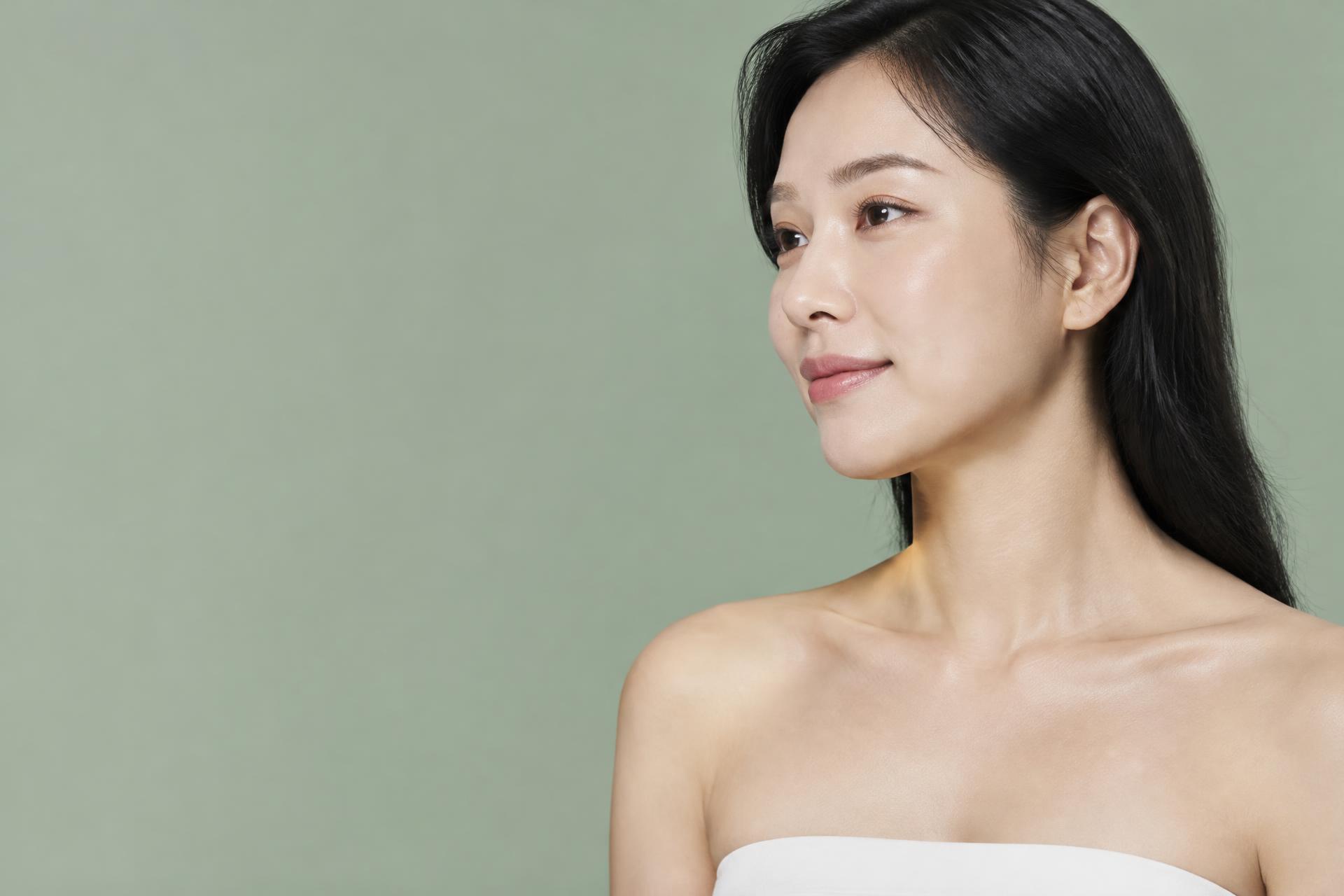 Model showing the jawline, chin and beneath the chin